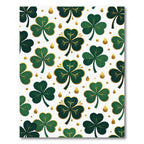 Golden Shamrock Clover Emerald Botanical Arrangement Rug