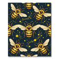 Golden Honeybee Navy Minimalist Art Rug