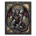Gothic Winged Beast Mythic Warrior Crest Rug