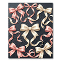 Elegant Cream and Blushing Pink Bows Rug