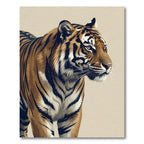 Majestic Golden Striped Bengal Tiger Rug