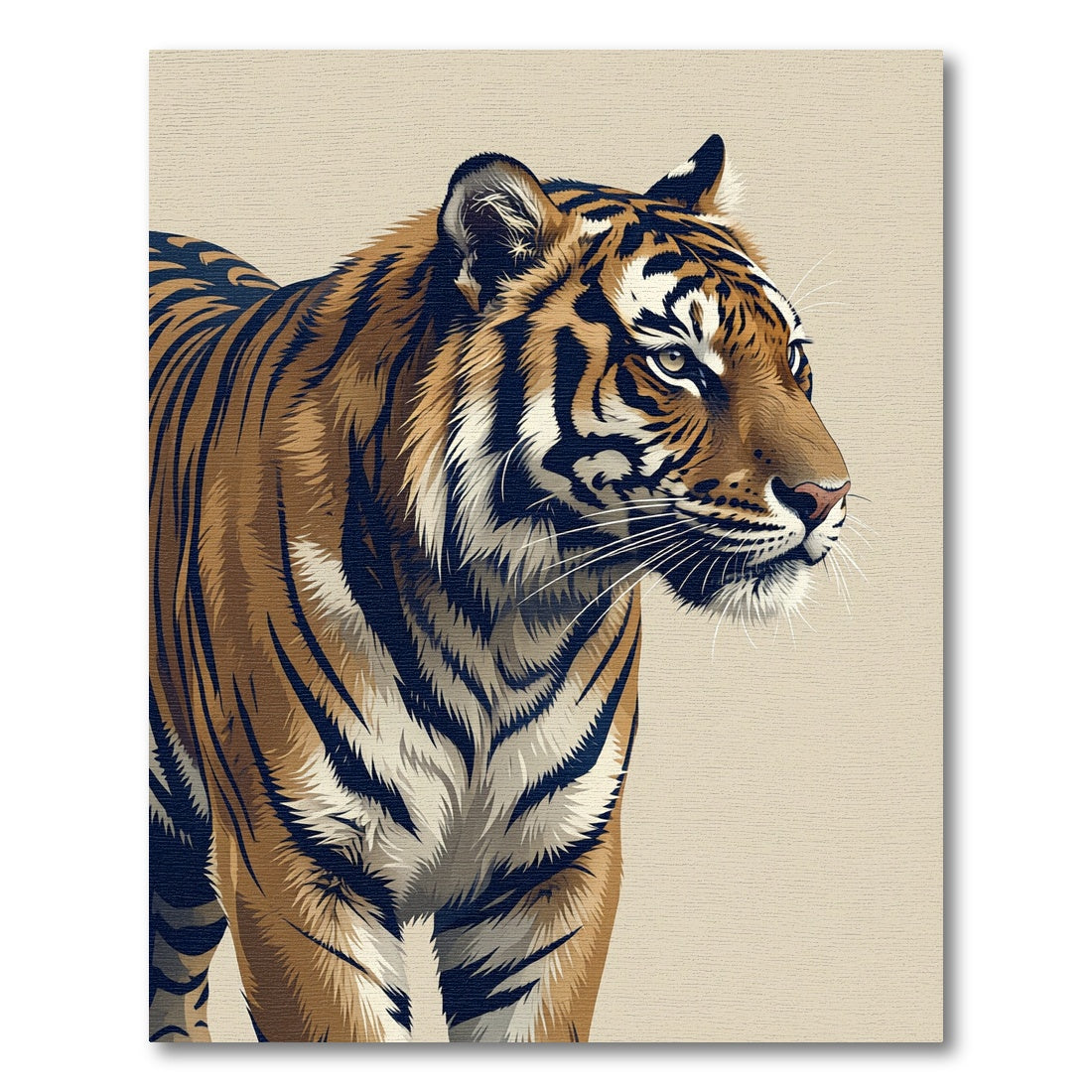 Majestic Golden Striped Bengal Tiger Rug