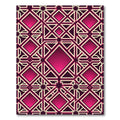 Magenta Geometric Interlocking Diamond Lattice Rug