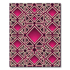 Magenta Geometric Interlocking Diamond Lattice Rug