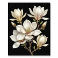 Elegant White Magnolia Botanical Art Rug