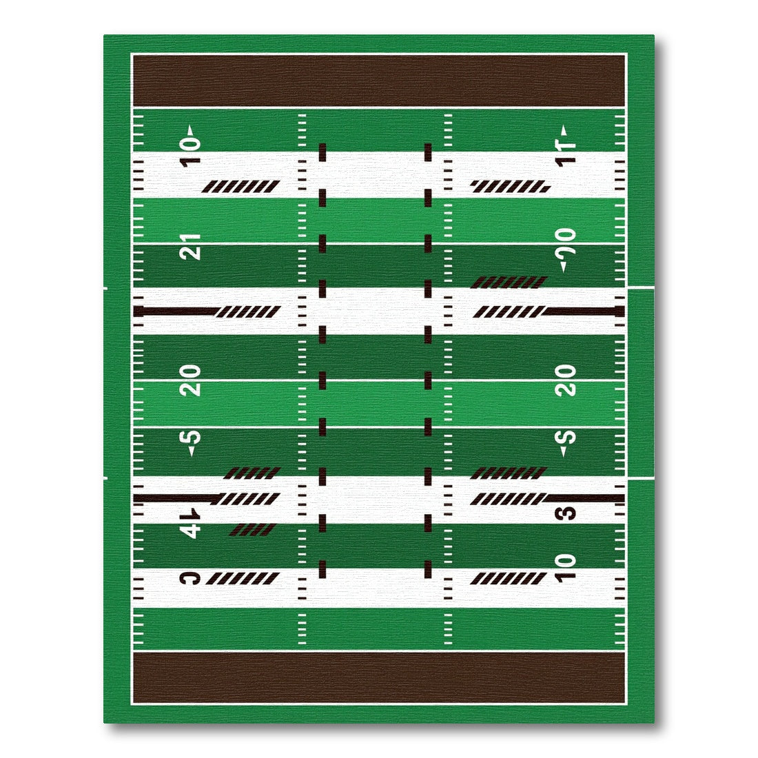 Geometric Green Football Field Graphic Rug