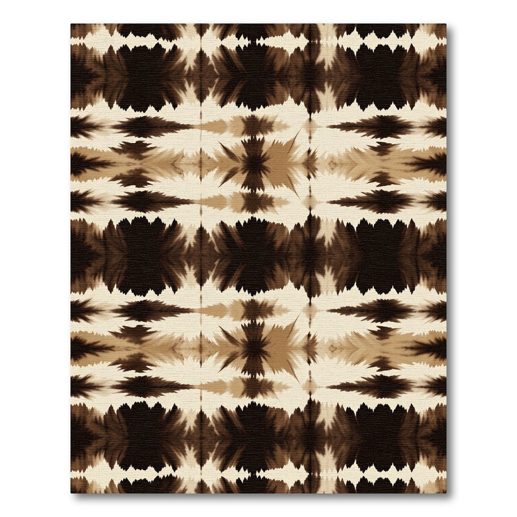 Brown Cream Abstract Starburst Mirror Rug
