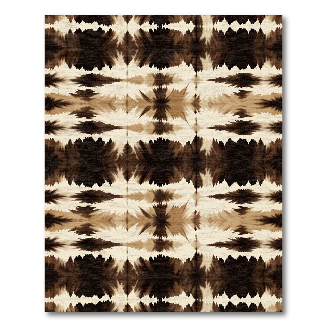 Brown Cream Abstract Starburst Mirror Rug