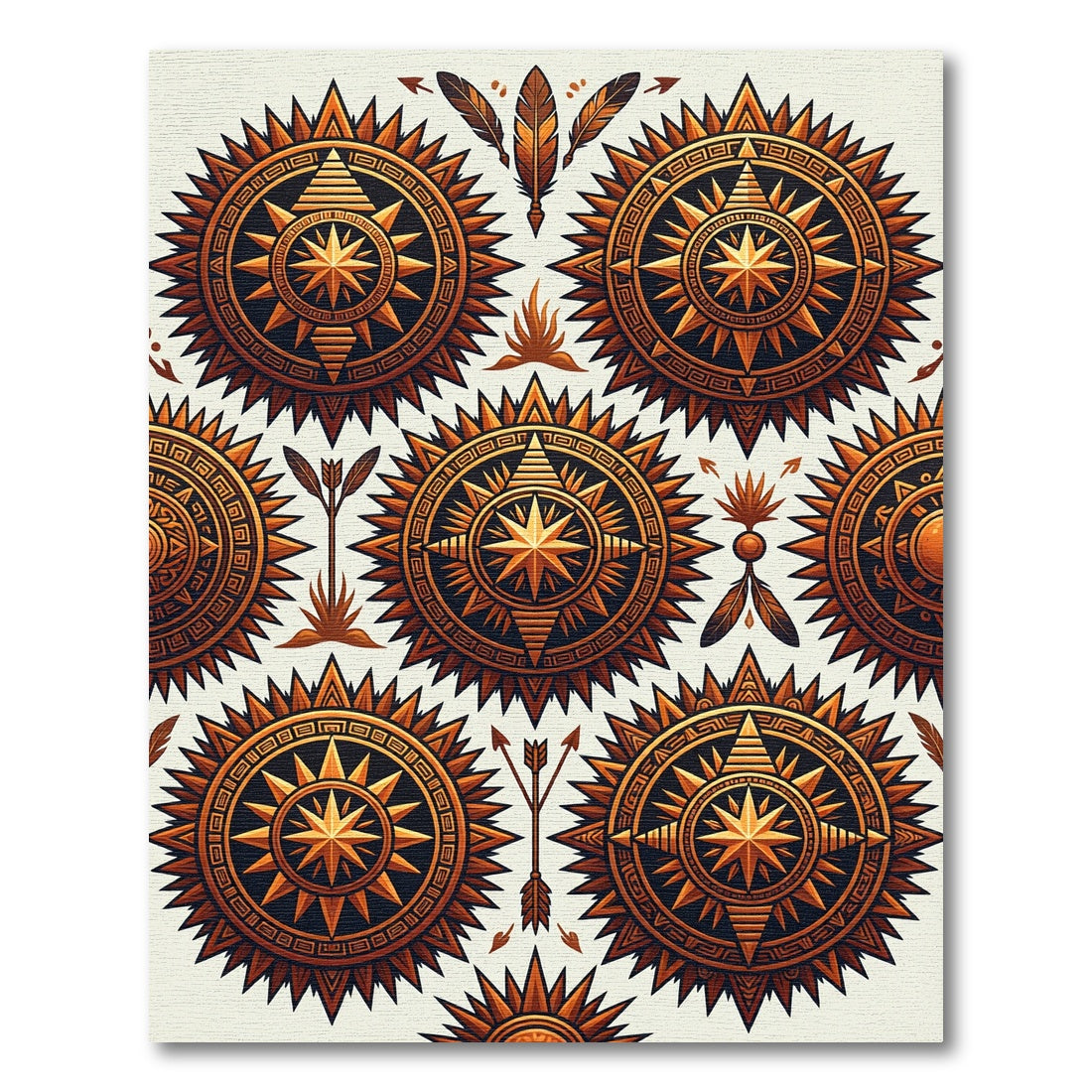 Golden Sun Celestial Bronze Geometric Rug