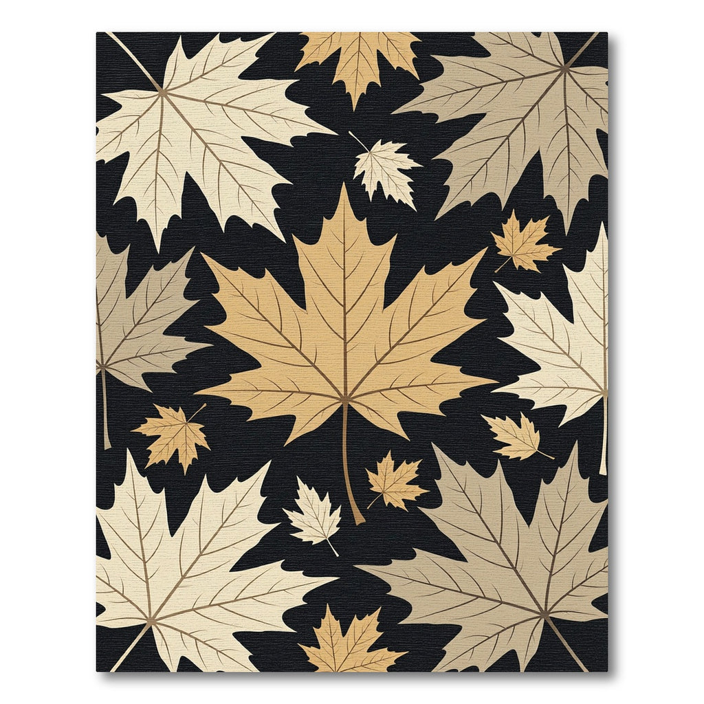 Golden Maple Leaf Autumn Swirl Rug