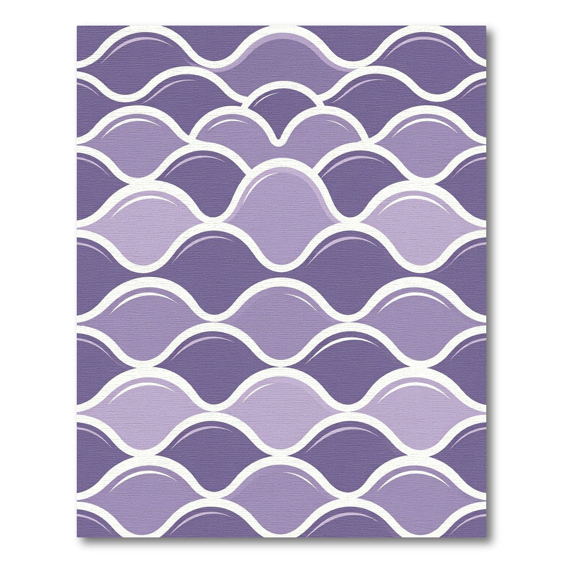 Lavender Wavy Scalloped Geometric Tile Rug
