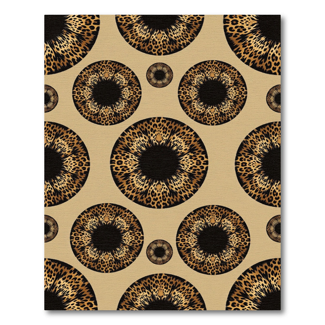 Leopard Eye Aesthetic Circular Neutral Rug