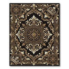 Ornate Gold Crown Scrollwork Rug