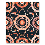Retro Atomic Orange Orbital Rug