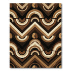 Retro Arc Chevron Brown Abstract Rug