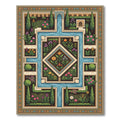 Symmetrical Floral Water Garden Tapestry Rug