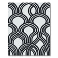 Monochrome Curved Arc Geometric Area Rug