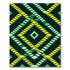 Green Diamond Step Geometric Rug