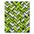 Lime Green White Interlocking Chevron Rug