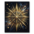 Golden Celestial Starburst Astral Medallion Rug