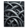 Modern Gray Interlocking Arcs Rug