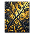 Dark Golden Branch Foliage Swirl Rug