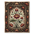 Vintage Lotus Floral Arch Illustration Rug