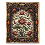 Vintage Lotus Floral Arch Illustration Rug