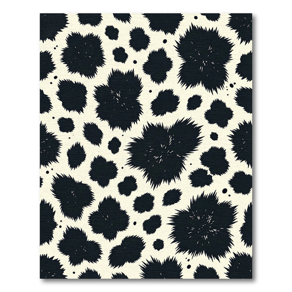 Bold Black Abstract Animal Spot Rug