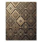 Elegant Golden Geometric Diamond Art Rug