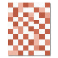 Modern Terracotta Tonal Pixel Block Rug