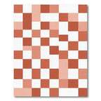 Modern Terracotta Tonal Pixel Block Rug