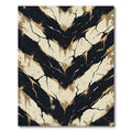 Black and Beige Distressed Chevron Rug