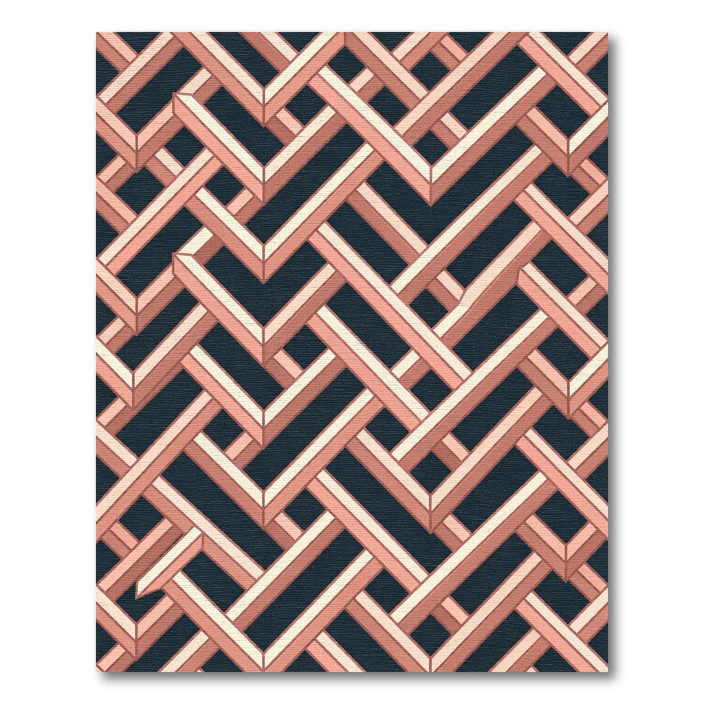 Geometric Coral Interlocking Lattice Rug