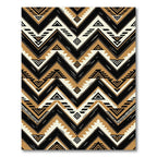 Geometric Zigzag Brown Black Cream Rug