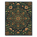 Elegant Emerald and Golden Floral Medallion Rug