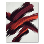 Bold Crimson Abstract Ink Brush Strokes Rug