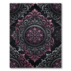 Sophisticated Pink and Gray Floral Medallion Rug