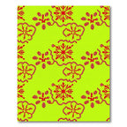 Lime Green Red Snowflake Medallion Rug