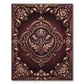 Ornate Crimson Floral Thistle Frame Rug