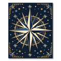 Celestial Navy and Gold Compass Rug