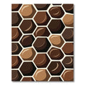 Sophisticated Earth Tone Hexagon Mosaic Rug
