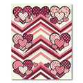 Whimsical Pink Polka Dot Hearts Rug