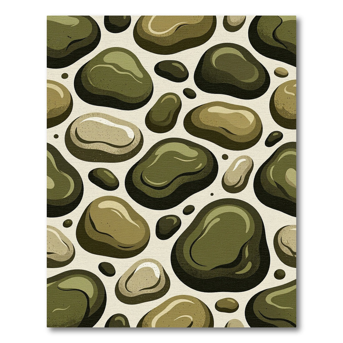 Earthy Pebble Cluster Abstract Arrangement Rug