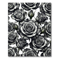 Monochromatic Charcoal Rose Garden Rug