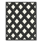 Monochromatic Charcoal Interlocking Diamond Lattice Rug
