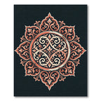Elegant Peach Coral Filigree Medallion Rug