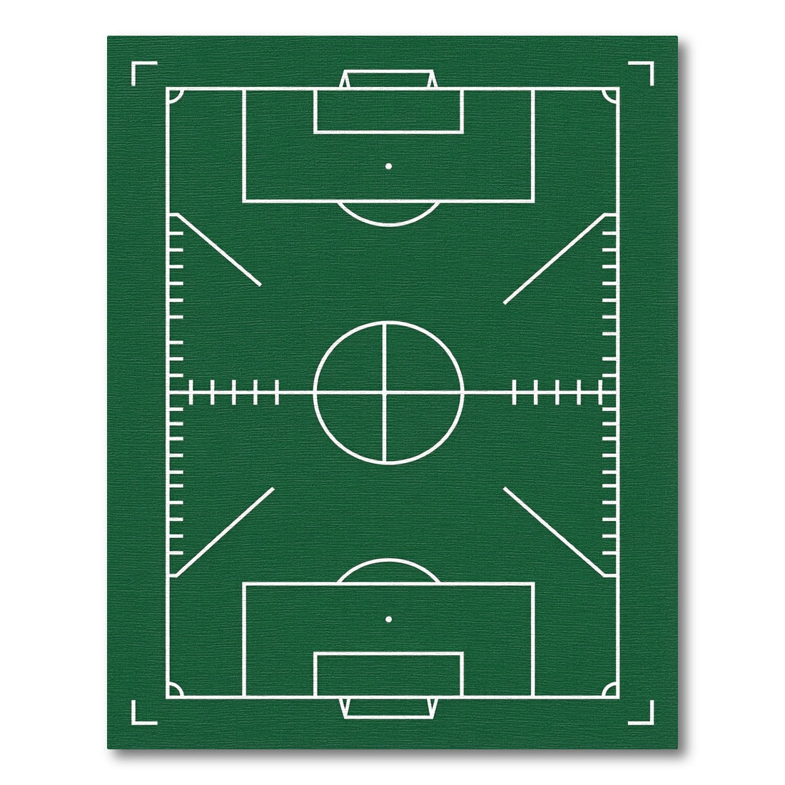 Minimalist Forest Green Soccer Field Rug