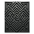 Monochromatic Charcoal Geometric Labyrinth Maze Rug