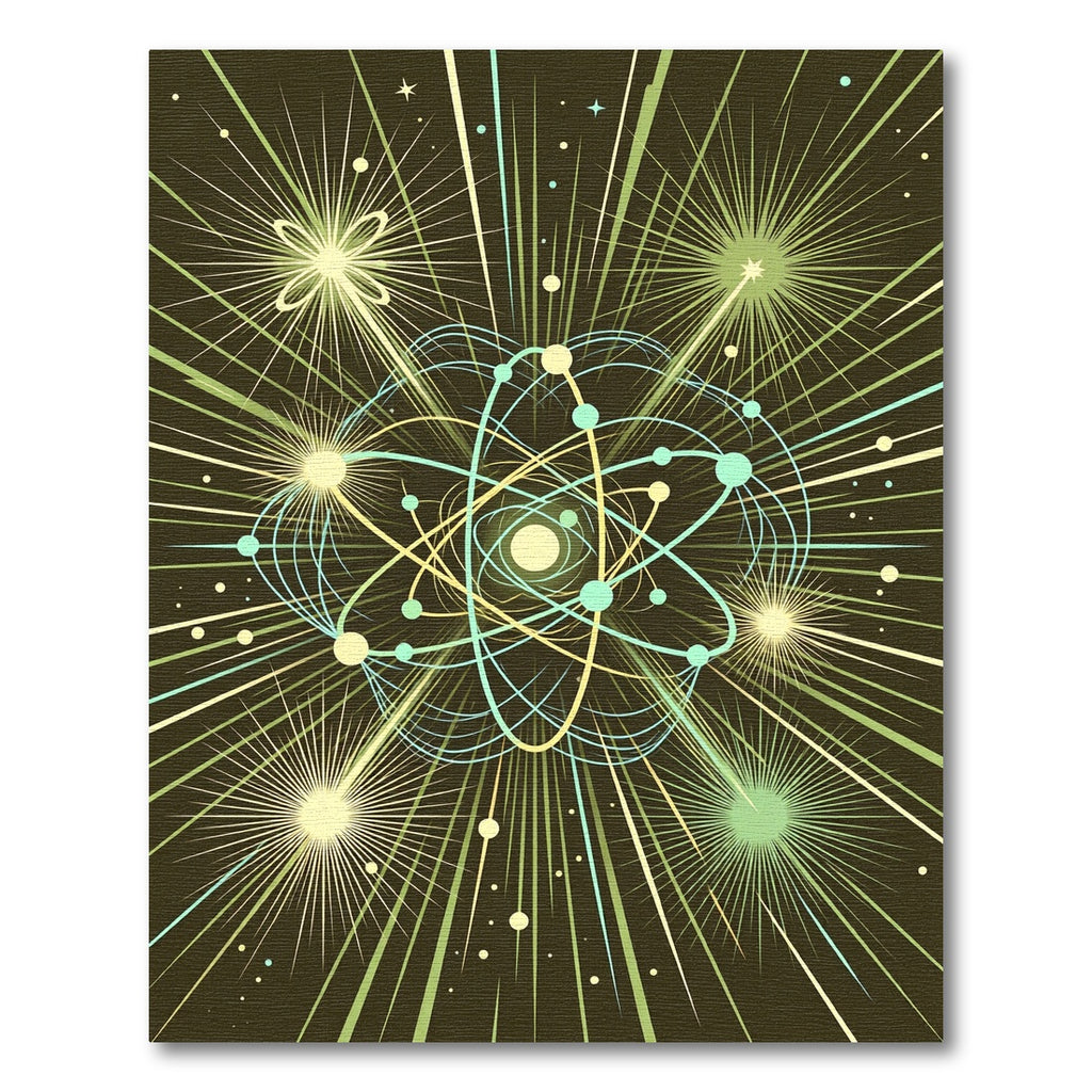 Atomic Swirl Green Yellow Burst Rug